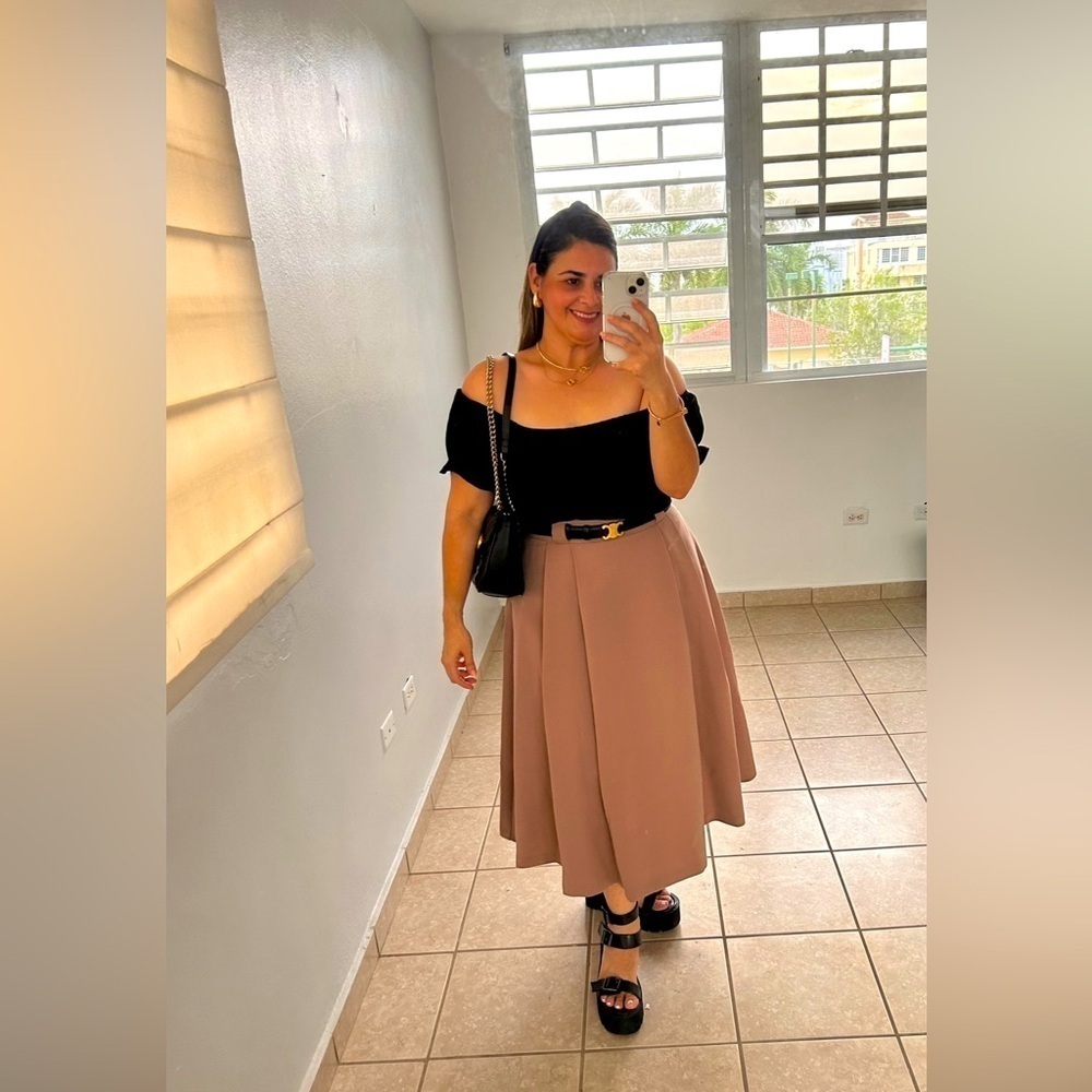 Zara, Midi Skirt, Beige, Size XL